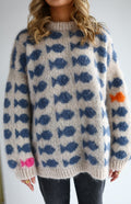 Fluffy fishy genser dame garnpakke Medium