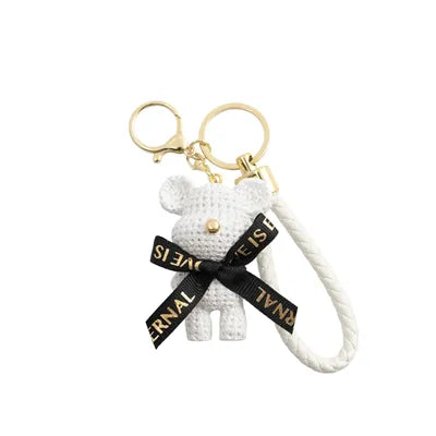Veskepynt bamse hvit