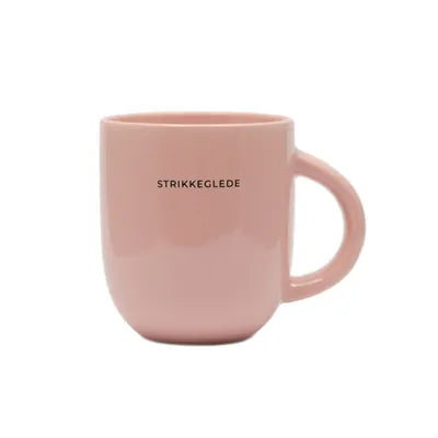 Strikkeglede kopp rosa