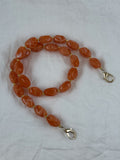 Tynn perler på en snor lenke 60 cm - orange
