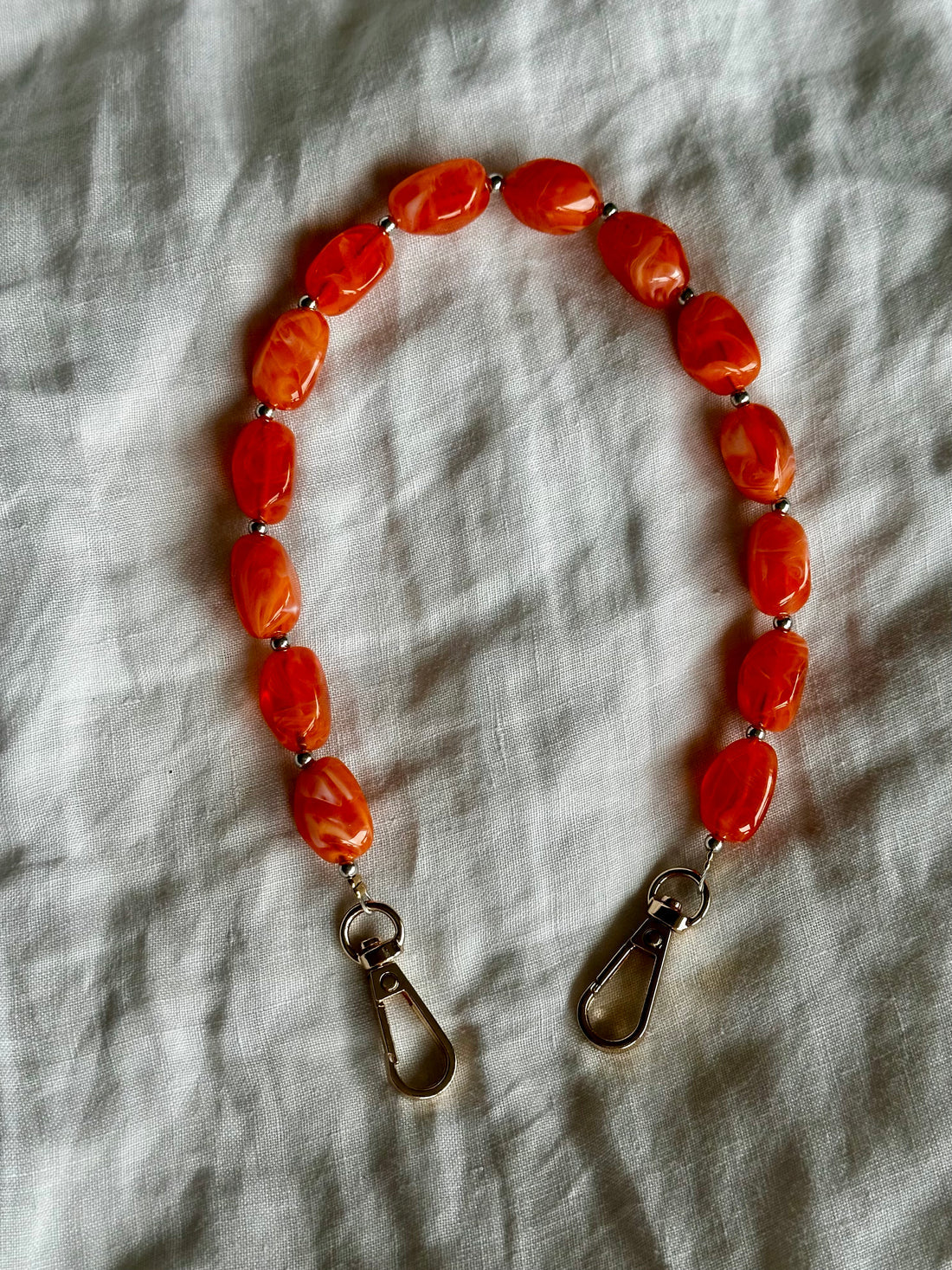 Tynn perler på en snor - Orange