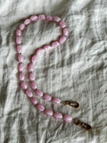 Tynn perler på en snor lenke - rosa